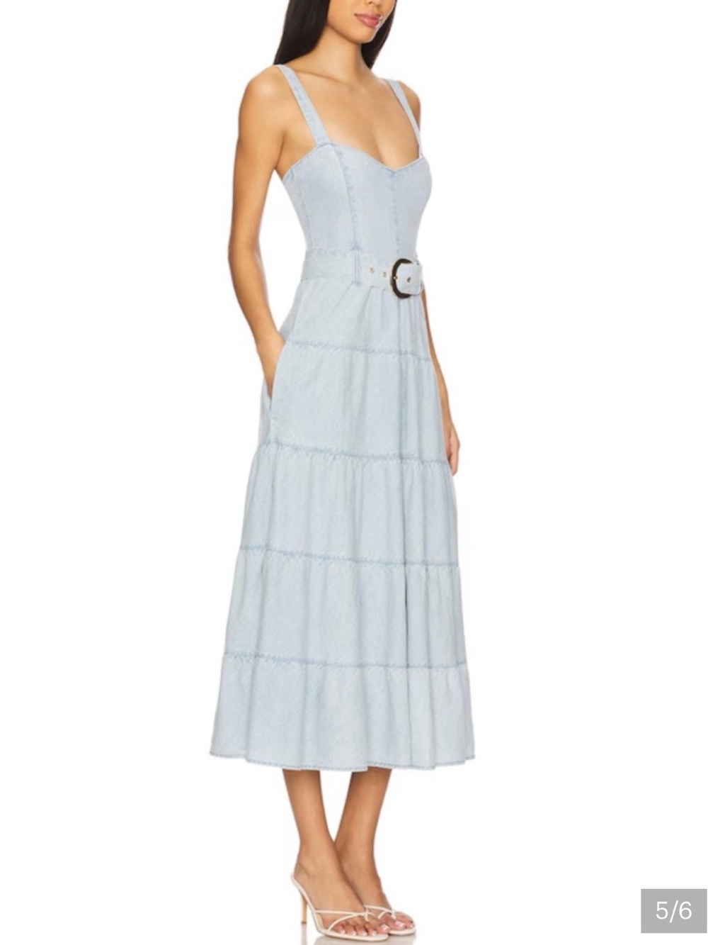 Show Me Your MuMu Dew Drop Lainey Midi Dress in Pale Blue - Picture 2 of 12